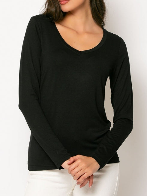 Μπλούζα με V λαιμόκομψη