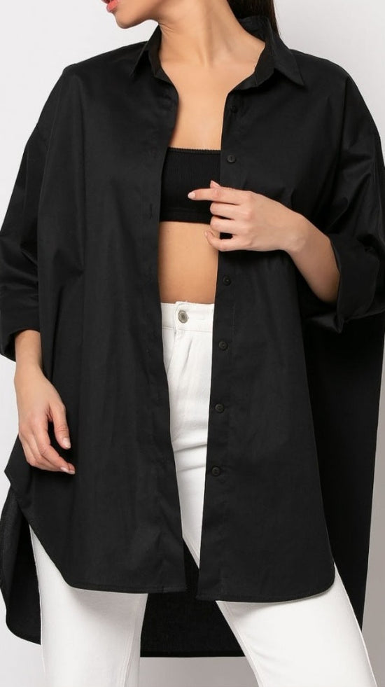 Πουκάμισο OVERSIZED με πιέτα στην πλάτη seine, ONESIZE