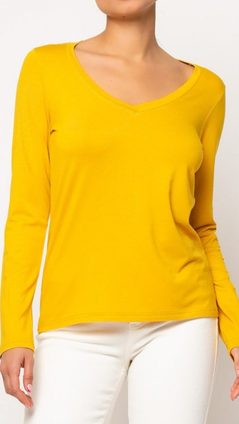 Μπλούζα με V λαιμόκομψη