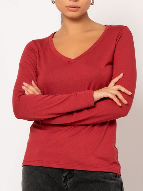 Μπλούζα με V λαιμόκομψη